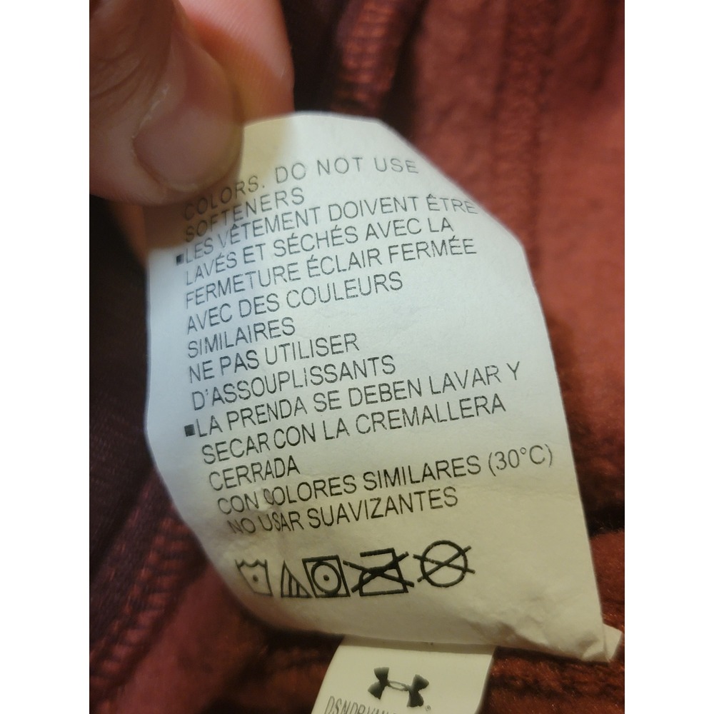 Under Armour‎ Mens Vest Large LG Full Zip Sleeveless Jacket Maroon Fleece Top - Picture 5 of 7
